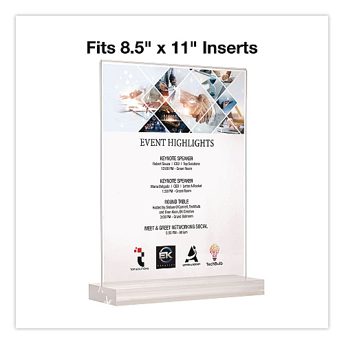 Global Printed Products Acrylic Sign Holder with Dual Function Base, 8.5 x 11 Insert (SGNHAB8511)