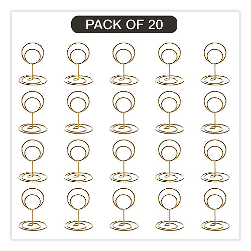 Global Printed Products Decorative Wire Card Holders, Gold Frame, 20/Pack (WRHLDRGLD)