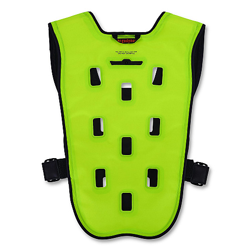 ergodyne Chill-Its 6684 Dry Evaporative Cooling Vest - Elastic Waist, Polyester/Polyurethane, X-Small, Lime (12736)