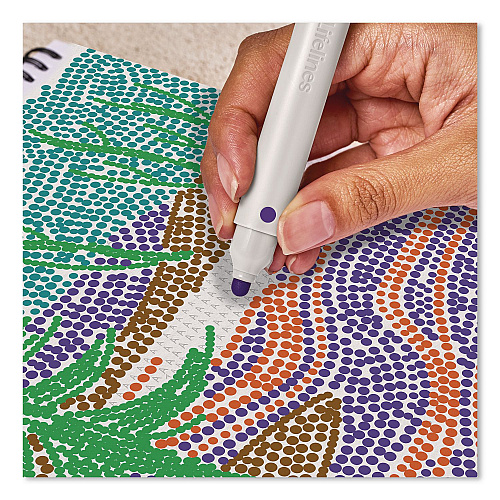 Lifelines FlowArt Dot-By-Letter Coloring Book, Landscapes, with 4 Double-Sided Markers, All Ages, 20 Pages (165008)