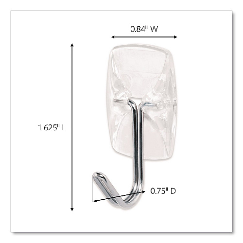 Command Small Wire Hooks, Small, Plastic/Metal Wire, White, 0.5 lb Capacity, 6/Pack (17067CLR6ES)