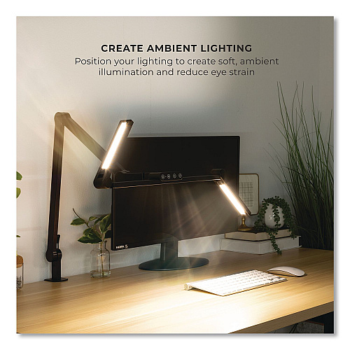 MOUNT-IT! LED Desk Lamp, Articulating Neck, 20.2" High, Matte Black (TS7011)