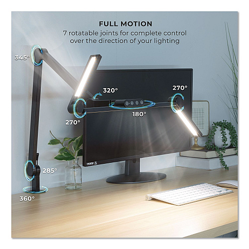 MOUNT-IT! LED Desk Lamp, Articulating Neck, 20.2" High, Matte Black (TS7011)