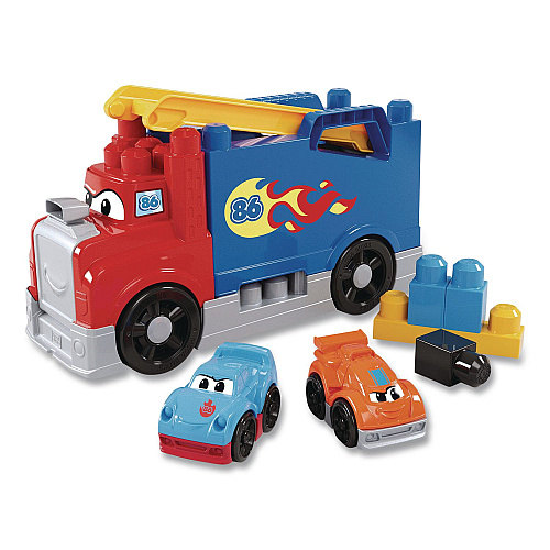 Mattel MEGA BLOKS Build and Race Rig, Ages 1 and Up, 19 Pieces (JFR29)