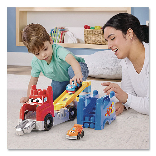 Mattel MEGA BLOKS Build and Race Rig, Ages 1 and Up, 19 Pieces (JFR29)