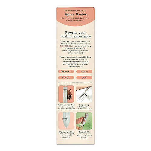 Lifelines Essential Oil Blends Pen Diffuser, Spiced Chai Latte Scent, White (LL123121)