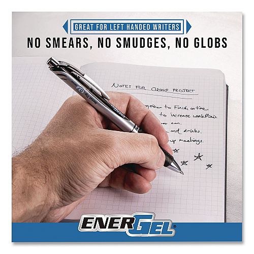Pentel EnerGel RTX Gel Pen, Retractable, Medium 0.7 mm, Assorted Ink, Assorted Barrel Colors, 12/Pack (BL77BP12M3)