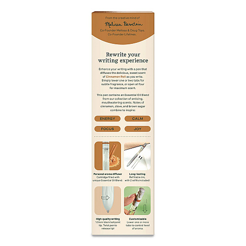 Lifelines Essential Oil Blends Pen Diffuser, Cinnamon Roll Scent, White (LL123122)