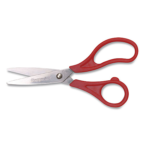 Crayola Kid's Scissors, Pointed Tip, 8" Long, Straight Red Handle (693010)