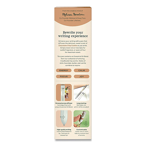 Lifelines Essential Oil Blends Pen Diffuser, Chocolate Chip Cookie Scent, White (LL123126)