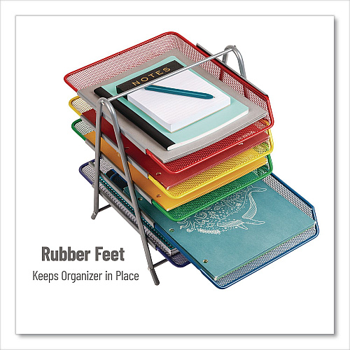 Mind Reader Tiered Metal Mesh Desk Tray Organizer, 5-Tier, Letter Size, 14 x 11.75 x 15, Assorted Color (5TPAPERASST)