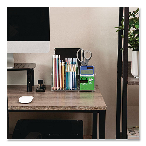 Mind Reader 7-Compartment Desk Tray, 8.5 x 6.5 x 4.75, Clear, Acrylic (AORGCLR)