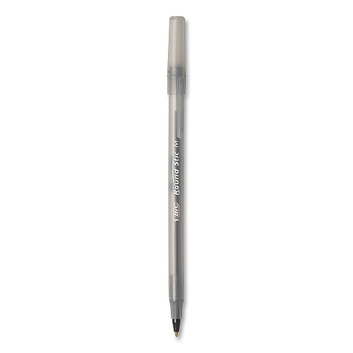 BIC Round Stic Xtra Life Ballpoint Pen, Stick, Medium 1 mm, Black Ink, Translucent Black Barrel, 10/Pack (20123)