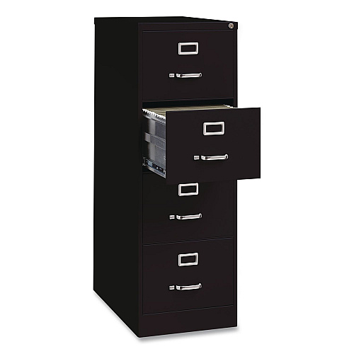 Hirsh Industries Commercial Vertical Legal File Cabinet, 4 Legal Size File Drawers, 18 x 26.5 x 52, Black (14107)