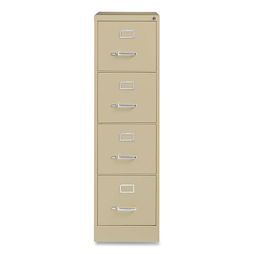 Hirsh Industries Commercial Vertical Letter File Cabinet, 4 Letter-Size File Drawers, 15 x 25 x 52, Putty (14115)