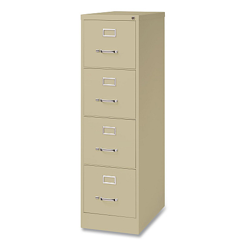 Hirsh Industries Commercial Vertical Letter File Cabinet, 4 Letter-Size File Drawers, 15 x 25 x 52, Putty (14115)