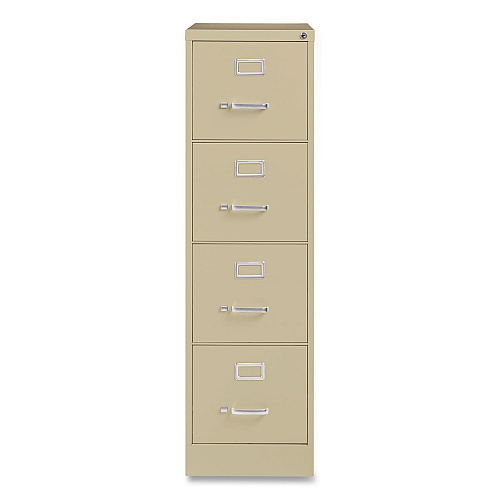 Hirsh Industries Commercial Vertical Letter File Cabinet, 4 Letter-Size File Drawers, 15 x 22 x 52, Putty (17786)