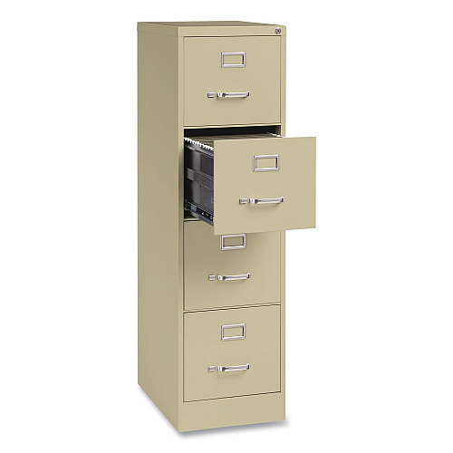 Hirsh Industries Commercial Vertical Letter File Cabinet, 4 Letter-Size File Drawers, 15 x 22 x 52, Putty (17786)
