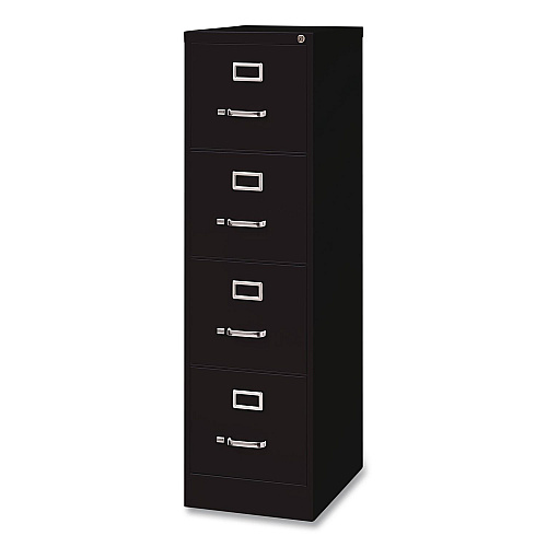 Hirsh Industries Commercial Vertical Letter File Cabinet, 4 Letter-Size File Drawers, 15 x 22 x 52, Black (17787)