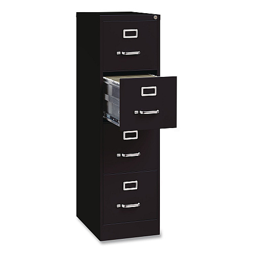Hirsh Industries Commercial Vertical Letter File Cabinet, 4 Letter-Size File Drawers, 15 x 22 x 52, Black (17787)