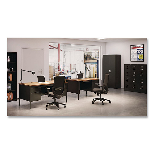 Hirsh Industries Commercial Vertical Letter File Cabinet, 4 Letter-Size File Drawers, 15 x 22 x 52, Black (17787)
