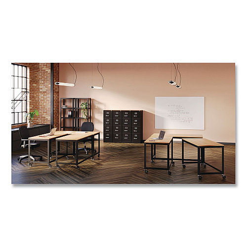 Hirsh Industries Commercial Vertical Letter File Cabinet, 4 Letter-Size File Drawers, 15 x 22 x 52, Black (17787)