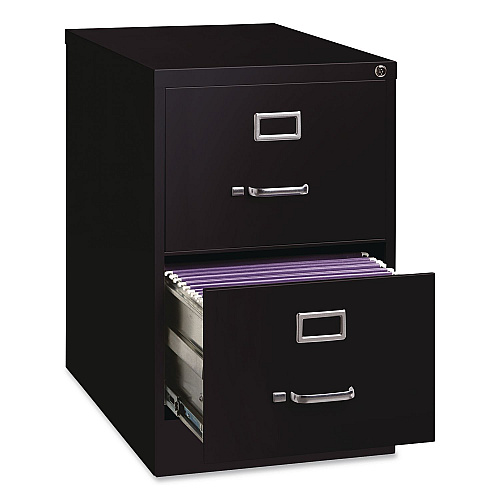 Hirsh Industries Commercial Vertical Legal File Cabinet, 2 Legal Size File Drawers, 18 x 26.5 x 28.37, Black (14103)