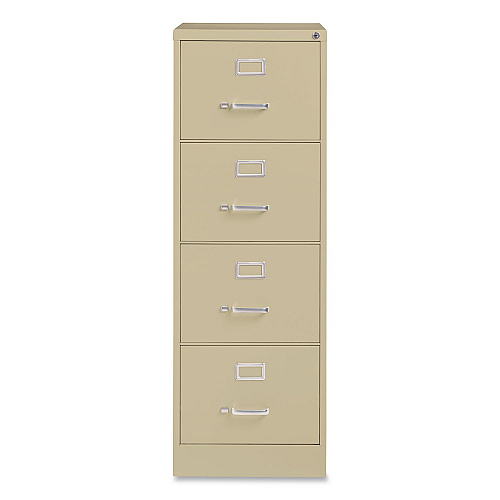 Hirsh Industries Commercial Vertical Legal File Cabinet, 4 Legal Size File Drawers, 18 x 26.5 x 52, Putty (14106)