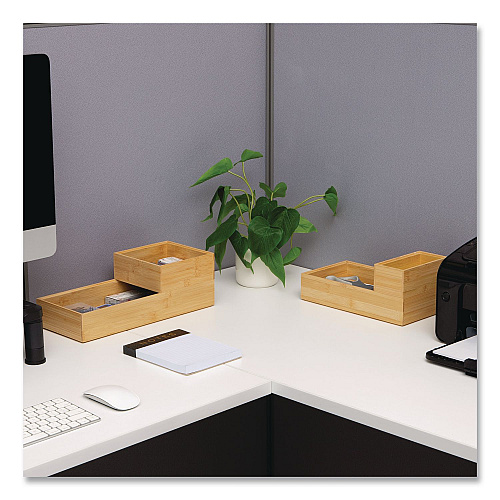 Mind Reader Desk Organizer Set, Brown, Rayon, 7 Pieces (SLIDORGBM7BR)
