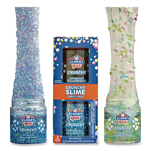 Elmer's Gue Premade Crunchy Slime, Assorted Colors, 2/Pack (2223183)