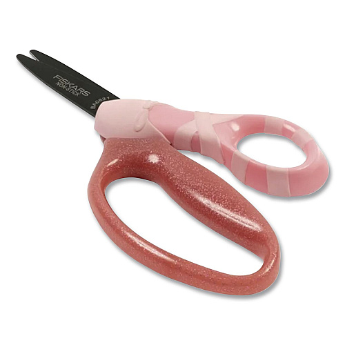 Fiskars MVP Dance Kid's Scissors, Pointed Tip, 5" Long, Straignt Pink Handle (1073415)