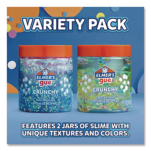 Elmer's Gue Premade Crunchy Slime, Assorted Colors, 2/Pack (2223183)