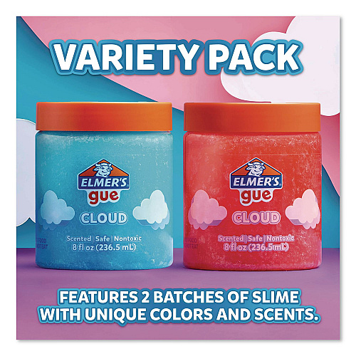 Elmer's Gue Premade Cloud Slime, Blue/Pink, 2/Pack (2223188)