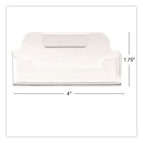 Excello Global Products Business Card Holders, Holds 50 Cards, 3.75 x 1.5 x 1.88, Plastic, Clear, 2/Pack (BCH2PK)