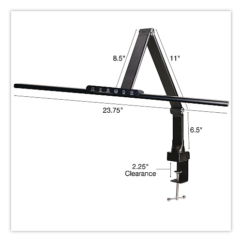 Excello Global Products Wellness Series LED Desk Lamp, Articulating Neck, 17.5" High, Black (EGPDL18BLKS)