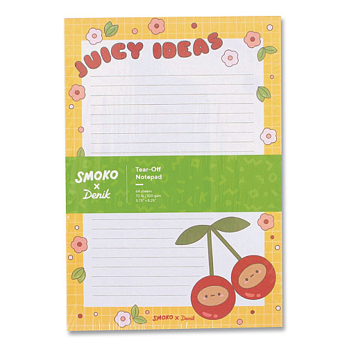 Denik Tayto Cherry Notepad, Ruled, (64) White/Multicolor 5.25 x 8.25 Sheets (NP1911)