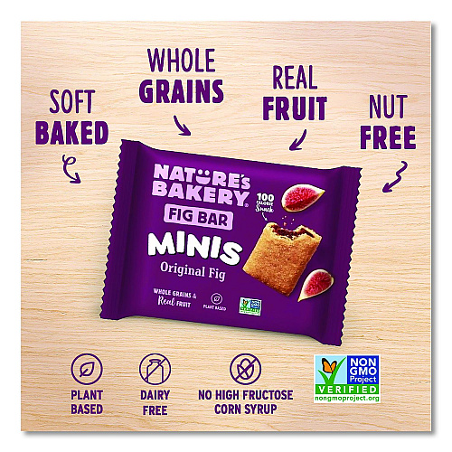 Nature's Bakery Minis Whole Wheat Fig Bar Original, 1 oz Packet, 150/Carton (22002849)