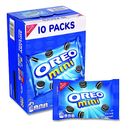 Nabisco Mini Oreo's, Chocolate,1 oz Bag, 10 Bags/Box, 2 Boxes/Carton (22002854)