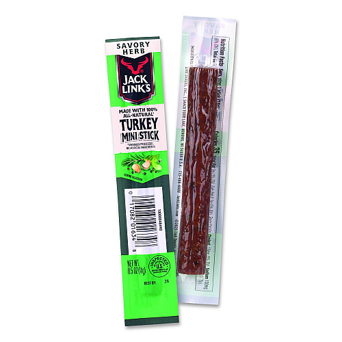 Jack Links Savory Herb Mini Turkey Stick, 0.5 oz Stick, 24/Pack (22002905)
