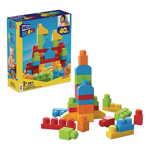 Mattel MEGA BLOKS Let's Build It, Ages 1 to 3, 40 Pieces (HKN40)