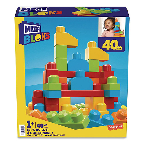 Mattel MEGA BLOKS Let's Build It, Ages 1 to 3, 40 Pieces (HKN40)