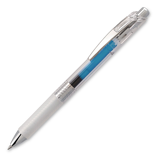 Pentel EnerGel ICE RTX Liquid Gel Pen, Retractable, 0.7 mm Medium, Assorted Ink, Clear Barrel, 5/Pack (BL77TLBP5M)