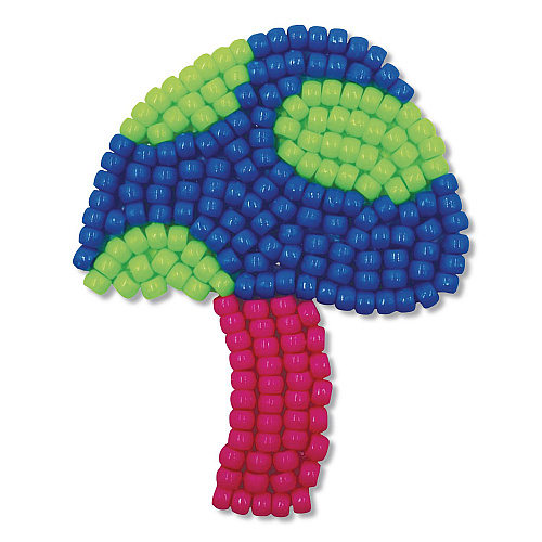 Creativity Street Pony Beads, Plastic, 0.24" x 0.35", Assorted Neon Colors, 1,000/Pack (2323379)