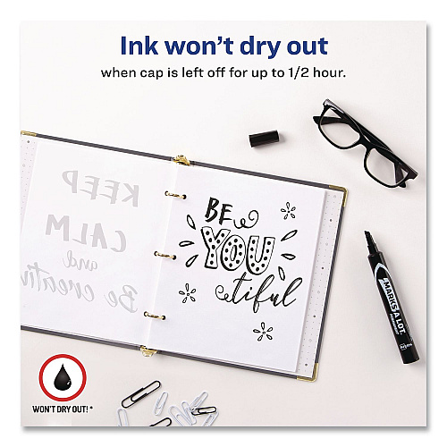 Avery MARKS A LOT Tank Permanent Marker, Chisel Tip, Black (08888EA)
