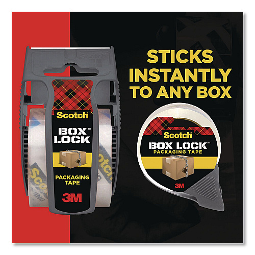 Scotch Box Lock Packaging and Shipping Tape, 3" Core, 1.88" x 38.2 yd, Clear, 3/Pack (3950S3)