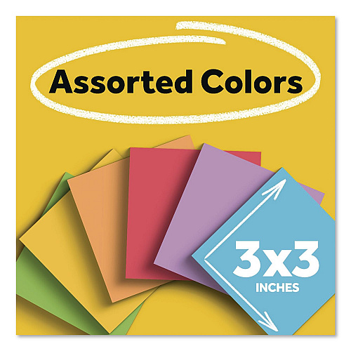 Post-it Super Sticky Notes, 3" x 3", Assorted Bright Colors, 70 Sheets/Pad, 8 Pads/Pack (6548SSAP)