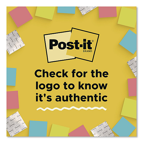 Post-it Pads in Playful Primary Colors, Note Ruled, 4" x 4", 90 Sheets/Pad, 4 Pads/Pack (6754SSAN)