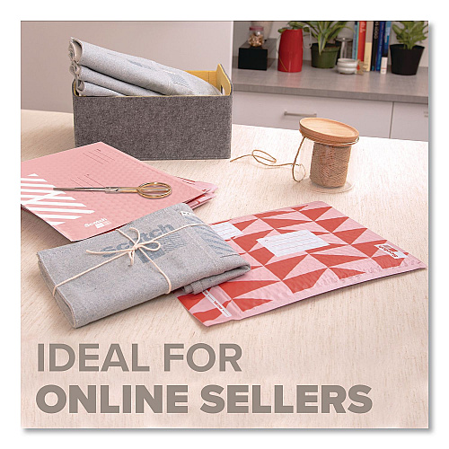 Scotch Designer Self-Sealing Bubble Mailer, #2, Self-Adhesive Closure, 8.5 x 11, Red, 4/Pack (8912DR24)