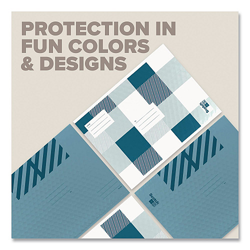 Scotch Designer Self-Sealing Bubble Mailer, #5, Self-Adhesive Closure, 10.5 x 15, Blue, 4/Pack (8915DB54)