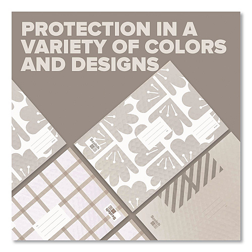 Scotch Designer Self-Sealing Bubble Mailer, #5, Self-Adhesive Closure, 10.5 x 15, Taupe, 12/Pack (8915DT512MC)